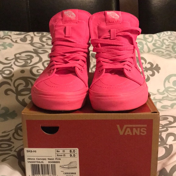 neon pink vans sk8 hi